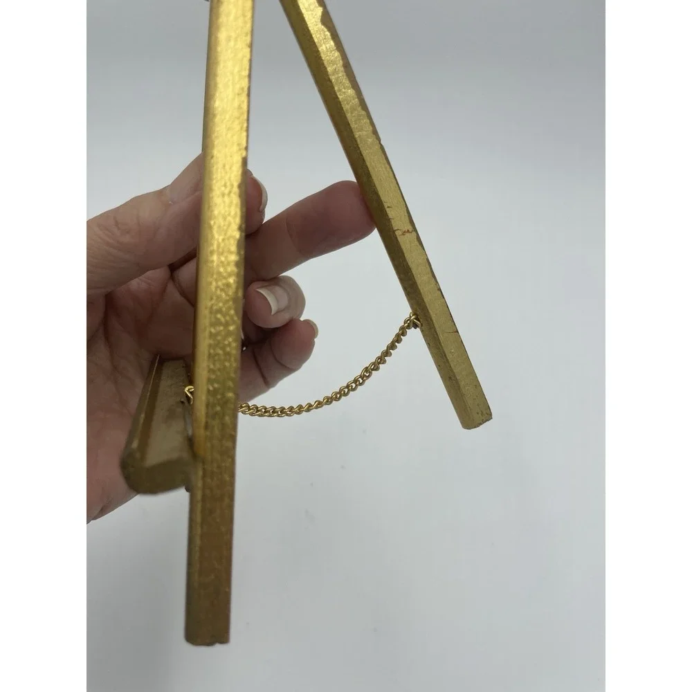 Vintage Wooden Wood‎ Gold Gilt Easel Display Stand 7